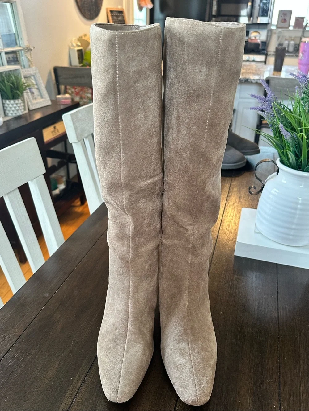 🍁Tall Taupe Faux Suede Women's Knee-High Boots